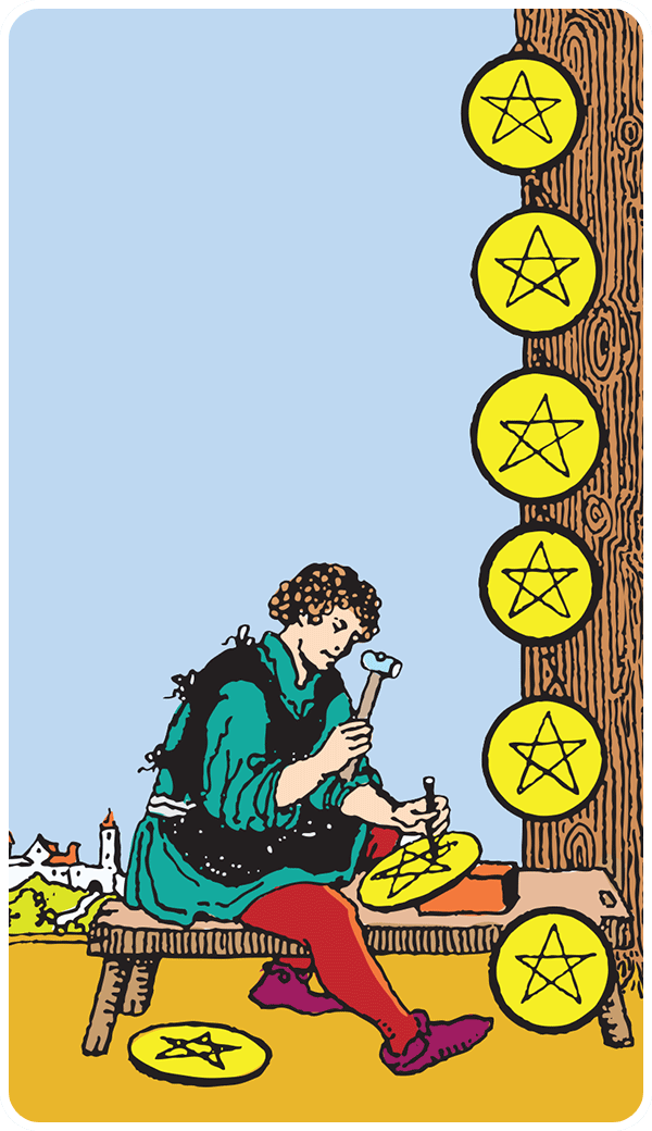 Eight of Pentacles Tarot Card
