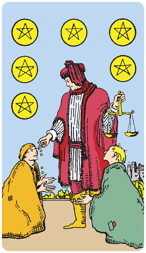 Six of Pentacles Tarot Card