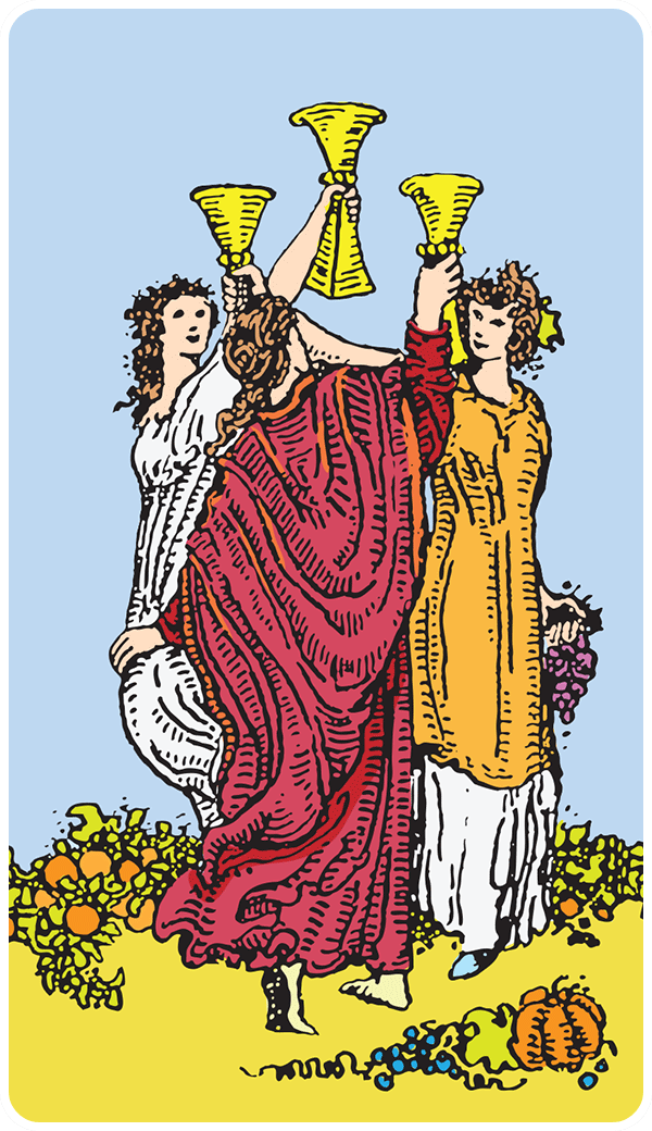 Three of Cups Tarot Card