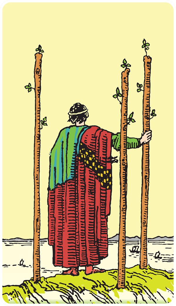 Three of Wands Tarot Card